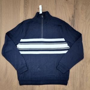 NWT J. Crew Half Zip Striped Sweater